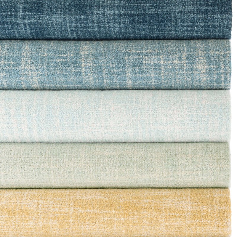 Dash and Albert Rugs Crosshatch Handmade Hand Hooked Wool Sky Blue Rug